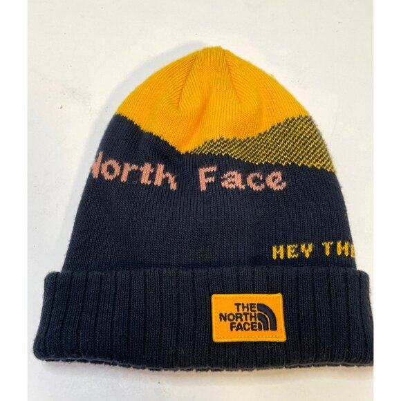 The North Face beanie hat cap hey there explorer black yellow - Picture 1 of 9